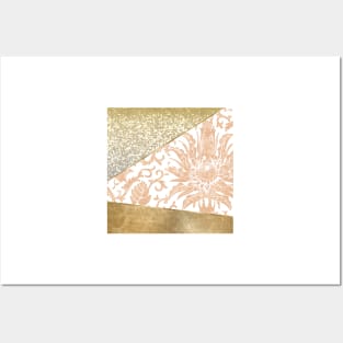 Floral rose gold glitter Posters and Art